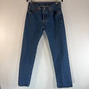 Levi's 501 Mens Jeans Button Fly Classic Straight Medium Wash Fit 32x30